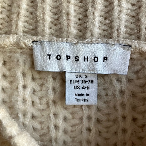 Topshop Colorblock Mock Neck Sweater Size 4 6 S Pastel Chunky Knit Jumper Winter - Picture 3 of 7